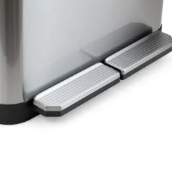 Emuca Bac de tri sélectif a compartiments Recycle, ouverture du couvercle par pédale, 2x15litres, Acier inoxydable