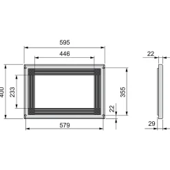 Emuca Cadre pour micro-ondes, à encastrer dans des éléments de cuisine, module 600mm, 600x400mm, Plastique, Blanc