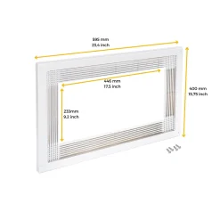 Emuca Cadre pour micro-ondes, à encastrer dans des éléments de cuisine, module 600mm, 600x400mm, Plastique, Blanc