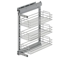 Emuca Chariot extractible Suprastar avec fermeture amortie, module 300mm, Acier, Chromé