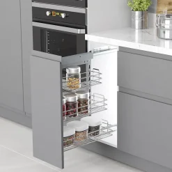 Emuca Chariot extractible Suprastar avec fermeture amortie, module 300mm, Acier, Chromé