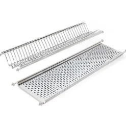 Emuca Egouttoir porte-assiette pour meuble haut, module 1.000mm, Acier inoxydable