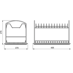 Emuca Égouttoir à vaisselle à poser Suprastar, 435x270x275mm, acier, chromé