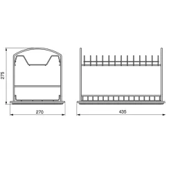 Emuca Égouttoir à vaisselle à poser Suprastar, 435x270x275mm, acier, chromé