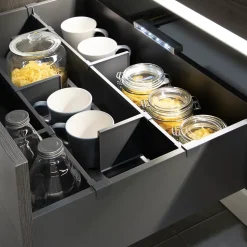 Emuca Kit d'accessoires de séparation pour intérieurs de tiroirs Vertex-Concept, largeur 600 mm, Aluminium et Plastique, Gris