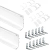 Emuca Kit de 2 profils centraux Gola pour meubles de cuisine, longueur 2,35m, avec accessoires, Aluminium, Peint en blanc