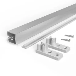 Emuca Kit de 4 profils transversaux pour meubles de cuisine Albeam, avec accessoires à visser, aluminium et plastique, anodisé mat