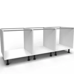 Emuca Kit de 4 profils transversaux pour meubles de cuisine Albeam, avec accessoires à visser, aluminium et plastique, anodisé mat