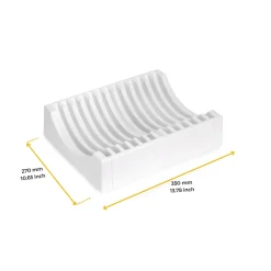 Emuca Kit de rangement pour assiettes, 13 assiettes maximum, plastique, blanc