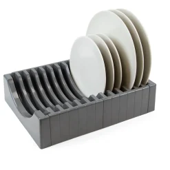 Emuca Kit de rangement pour assiettes, 13 assiettes maximum, Plastique, Gris antracite