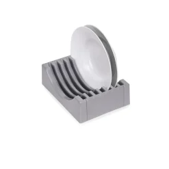 Emuca Kit de rangement pour assiettes, 13 assiettes maximum, Plastique, Gris