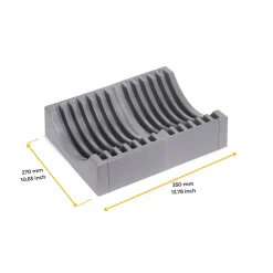 Emuca Kit de rangement pour assiettes, 13 assiettes maximum, Plastique, Gris