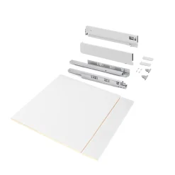 Emuca Kit de tiroirs pour cuisine ou salle de bains Vertex avec réglages 3D, hauteur 93mm, avec panneaux inclus, module 600mm,