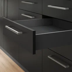 Emuca Kit de tiroirs pour cuisine ou salle de bains Vertex avec réglages 3D, hauteur 93mm, avec panneaux inclus, module 450mm,