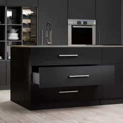 Emuca Kit de tiroirs pour cuisine ou salle de bains Vertex avec réglages 3D, hauteur 93mm, avec panneaux inclus, module 450mm,