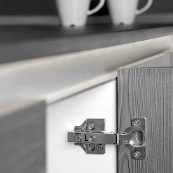 Emuca Lot de 20 charnières droites X92 avec fermeture amortie et embase à visser, Hauteur 0, Acier, Nickelé