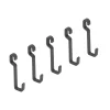 Emuca Lot de 5 crochets muraux Titane pour suspendre les accessoires de cuisine au mur Titane, acier, gris anthracite