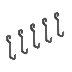 Emuca Lot de 5 crochets muraux Titane pour suspendre les accessoires de cuisine au mur Titane, acier, gris anthracite