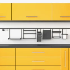 Emuca Lot de 5 crochets muraux Titane pour suspendre les accessoires de cuisine au mur Titane, acier, gris anthracite