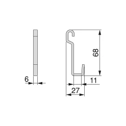 Emuca Lot de 5 crochets muraux Titane pour suspendre les accessoires de cuisine au mur Titane, acier, gris anthracite