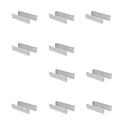 Emuca Lot de 10 tiroirs de cuisine Ultrabox, hauteur 118mm, profondeur 400mm, Acier, Gris métallisé