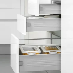 Emuca Lot de 10 tiroirs de cuisine Ultrabox, hauteur 150mm, profondeur 400mm, Acier, Gris métallisé