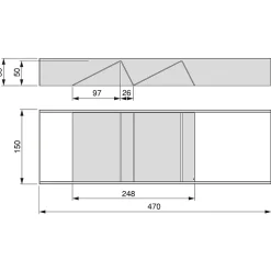 Emuca Orderbox Organiseur incliné pour tiroir, 150x470mm, Acier et Bois, Gris antracite