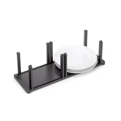 Emuca Orderbox porte-assiettes vertical pour tiroir, 159x468mm, Aluminium et Plastique, Gris antracite