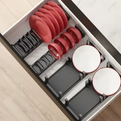 Emuca Orderbox porte-tiroir pour tiroir, 90x470mm, Aluminium et Plastique, Gris antracite