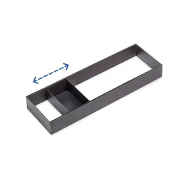 Emuca Orderbox Rangement de tiroir, 150x470mm, Acier et Bois, Gris antracite