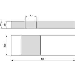 Emuca Orderbox Rangement de tiroir, 150x470mm, Acier et Bois, Gris antracite