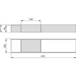 Emuca Orderbox Rangement de tiroirs, 100x470mm, Acier et Bois, Gris antracite