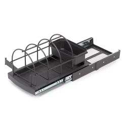 Emuca Plateau pour accessoires de cuisine avec fixation inférieure et extraction manuelle, Plastique gris anthracite