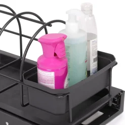 Emuca Plateau pour accessoires de cuisine avec fixation inférieure et extraction manuelle, Plastique gris anthracite