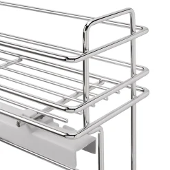 Emuca porte-bouteilles extractible SupraMax avec fermeture à amortie, gauche, 3 plateaux, module 200mm, Acier, Chromé