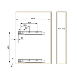 Emuca Porte-bouteilles extractible Suprastar avec fermeture amortie, module 200mm, acier, chromé