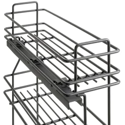Emuca porte-bouteilles extractible TitaneMax avec fermeture à amortie, gauche, 3 plateaux, module 200mm, Acier, Gris Anthracite