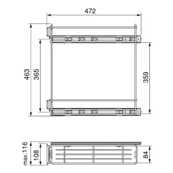 Emuca Porte-bouteilles extractible SupraMax, module 150mm, acier, chromé