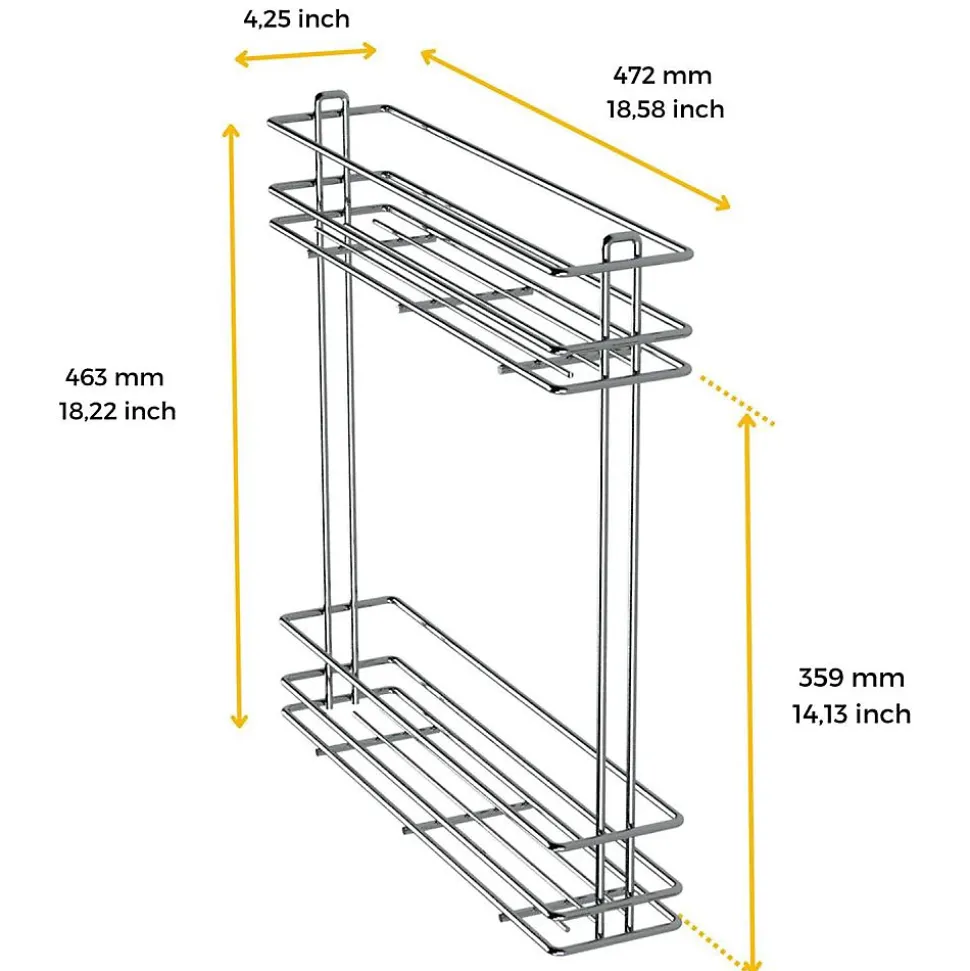 Emuca Porte-bouteilles extractible SupraMax, module 150mm, acier, chromé
