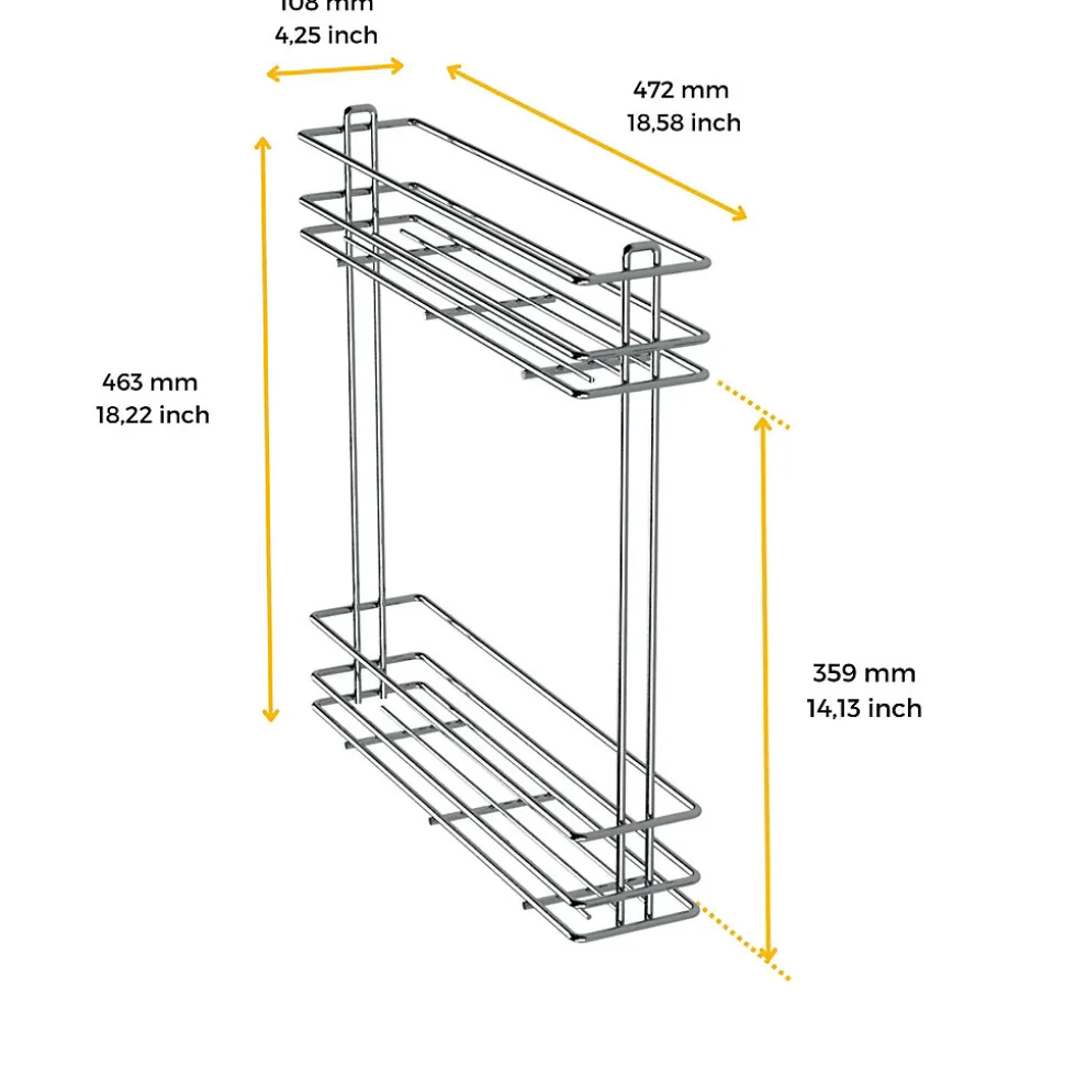 Emuca Porte-bouteilles extractible SupraMax, module 150mm, acier, chromé