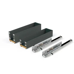 Emuca Porte-bouteilles latéral extractible Titane Simplex avec fermeture amortie, module 150mm, Gris anthracite