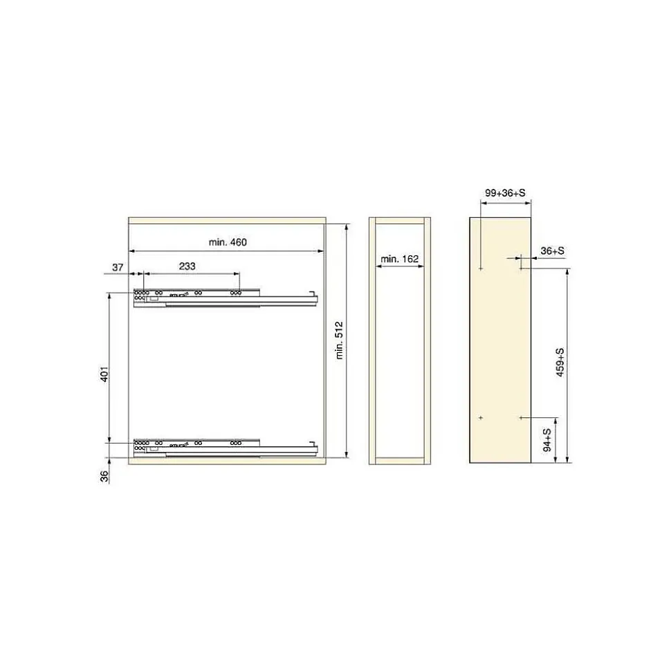 Emuca porte-bouteilles latéral extractible TitaneMax, avec fermeture amortie, module 200mm, Acier, Gris antracite