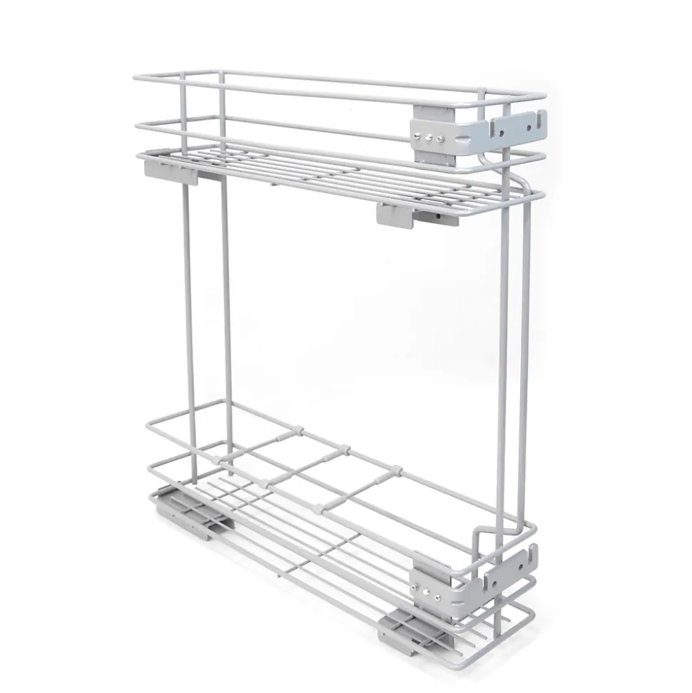 Emuca Porte-bouteilles latéral extractible Supra avec fermeture amortie, module 150mm, Acier, Peint aluminium