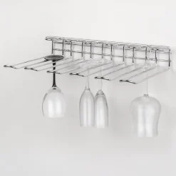 Emuca Porte-verres pour meubles Supra 5 rangées, longueur 320mm, Acier, Chromé