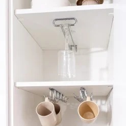 Emuca Porte-verres pour meubles à 1 rangée, longueur 410mm, Acier, Chromé