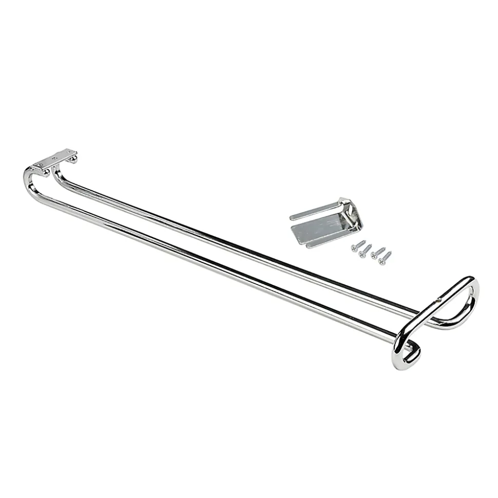 Emuca Porte-verres pour meubles à 1 rangée, longueur 410mm, Acier, Chromé