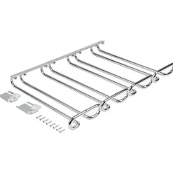 Emuca Porte-verres pour meubles à 4 rangées, longueur 280mm, acier, chromé