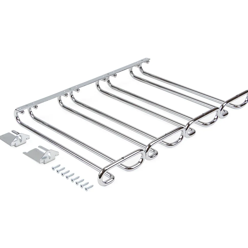 Emuca Porte-verres pour meubles à 4 rangées, longueur 280mm, acier, chromé