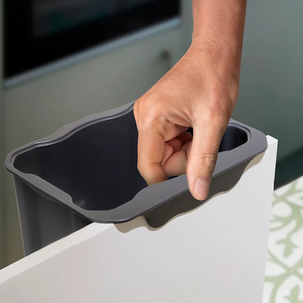 Emuca poubelle de recyclage pour suspendre la porte et collecter les déchets Recyclage, 1 x bac de 5 litres, avec couvercle,