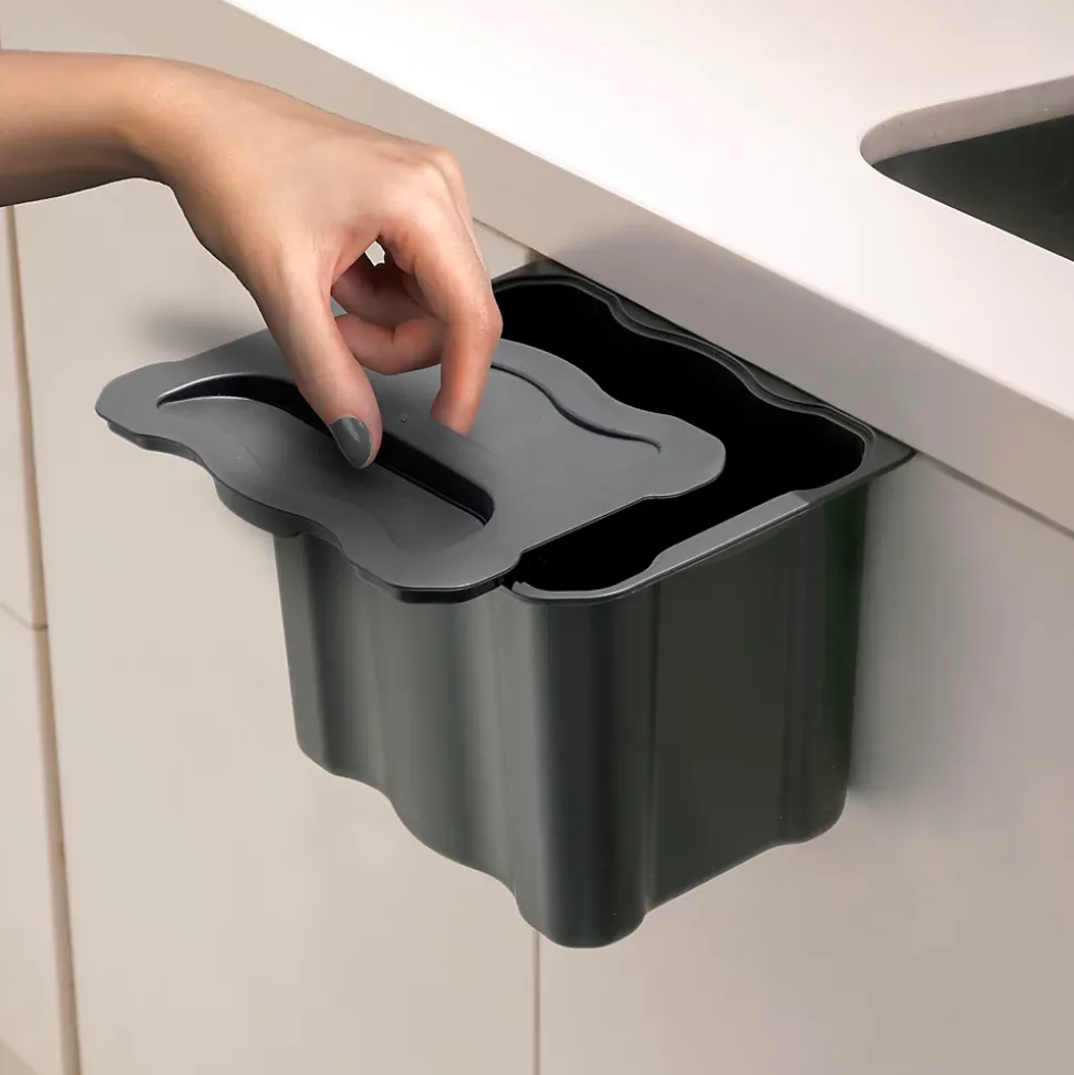 Emuca poubelle de recyclage pour suspendre la porte et collecter les déchets Recyclage, 1 x bac de 5 litres, avec couvercle,